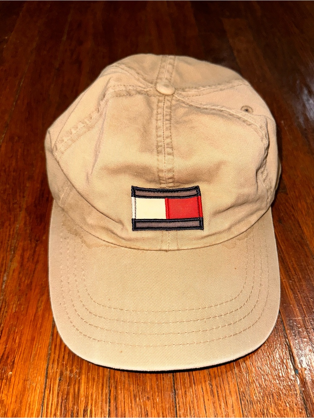 Vintage 90s Y2K Tommy Hilfiger 100% Cotton Golf Khaki Hat Baseball Cap